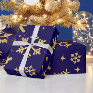 Presente Elegância de Floco de Neve Dourado – Papel de Embr