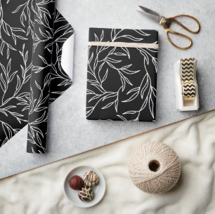Presente Elegante deixa papel de enrolamento preto e branco