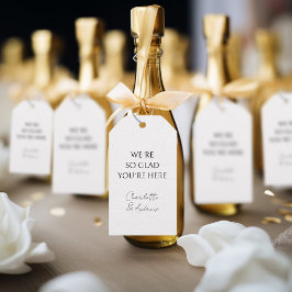 Presente Elegante, mínimo, manuscrito, etiqueta branca para