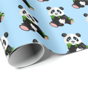 Presente Embrulhar Urso de Panda de Papel