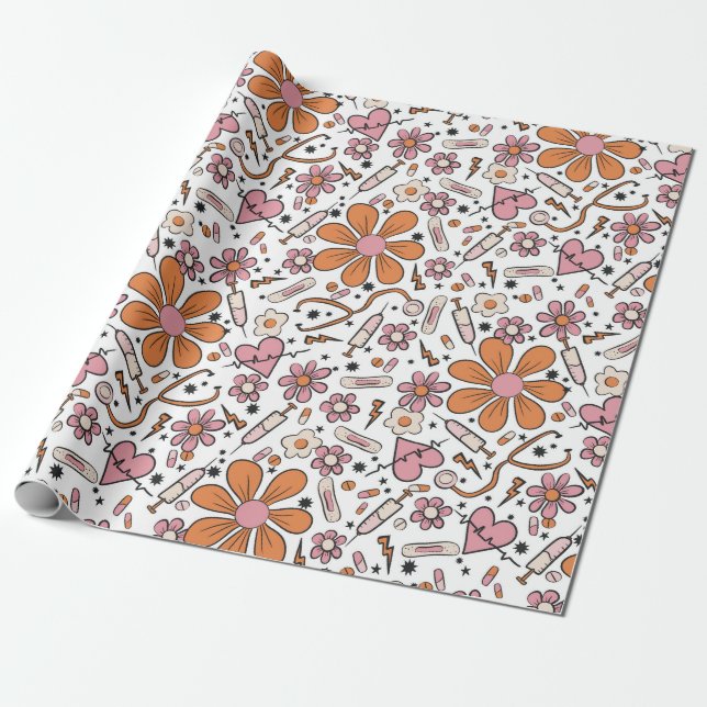 Presente Enfermagem de papel de enrolamento de Festas de fo (Desenrolado)