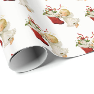 Presente Esfregando papel de Natal - Anjo pequeno