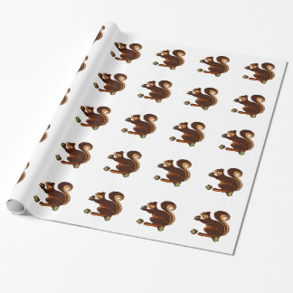 PRESENTE ESQUILO DO PAPEL DE ENVOLVIMENTO COM BOLOTA