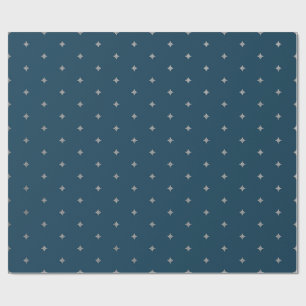 Presente Estrelas de Prata da Noite Estrelada Papel Azul