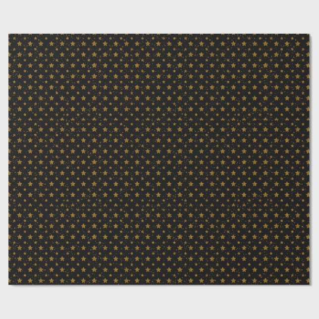 Presente Estrelas Metálicas Douradas Elegantes em Papel de  (Aberto)
