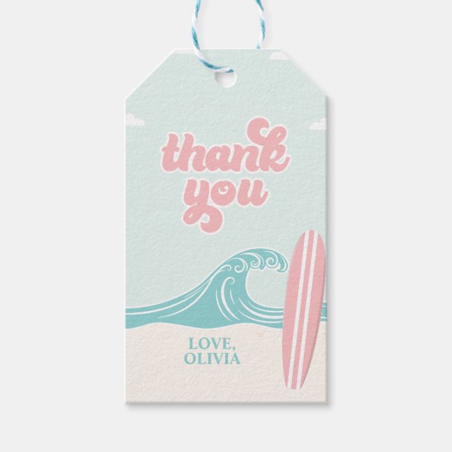 Presente Etiqueta de Agradecimento para Chá de Bebê 'Bebê a (Frente)