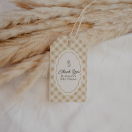 Presente Etiqueta de Agradecimento para Chá de Bebê Gingham