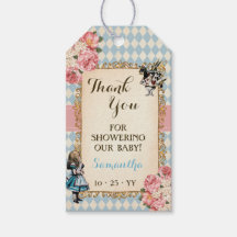 Etiqueta de Favor para Chá de Bebê Floral da Alice