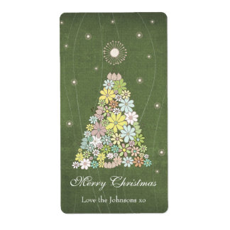 Presente Etiqueta de Presente Flor Árvore de Natal