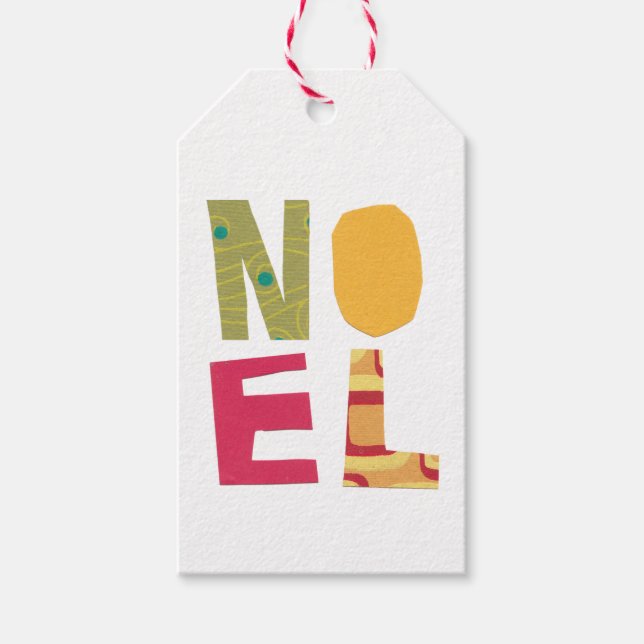 Presente Etiqueta de presentes de Natal para Noel Boho Retr (Frente)