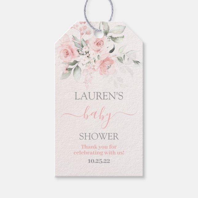 Presente Etiqueta de presentes para Chá de fraldas Floral R (Frente)