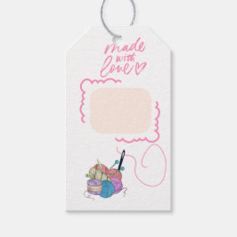 Presente Etiqueta para artigos de malha. Feita com amor