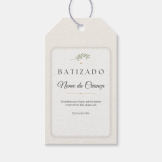 Presente Etiqueta para Lembrança de Batizado Personalizada