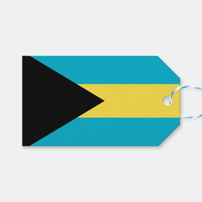 Presente Etiqueta para presentes com bandeira das Bahamas (Frente (horizontal))
