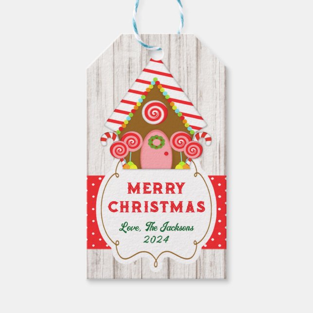 Presente Etiqueta Pendente para Casa de Gingerbread (Frente)