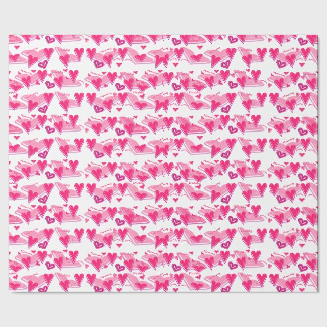 Presente Eu amo o papel de envolvimento das mamães & do pai (Barra)