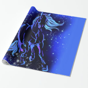 Presente Executando papel de ondulação de cavalos