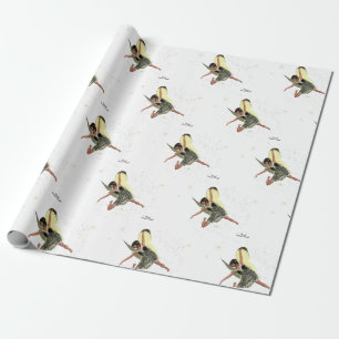 Presente Fada De Menina Com Papel De Molho Amarelo