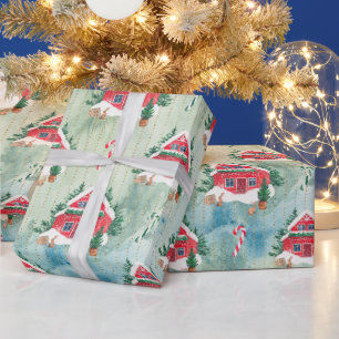 Presente Fazenda de Natal acolchoada fazenda de papel e árv