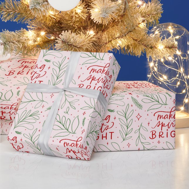 Presente Fazer Espirita Brilhante Papel de Molho de Natal (Feriados)