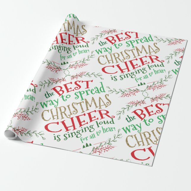 Presente Feliz Natal de Envolvimento de Papel de Natal (Desenrolado)