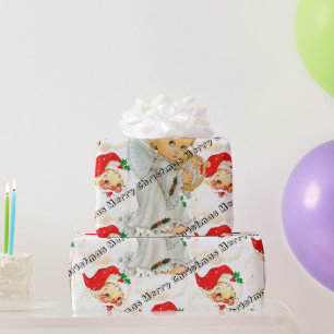 Presente Feliz Natal Molhando Papel Papais noeis de Vintage