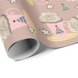 Presente Feliz Natal - Papel de enrolamento de Cappucccino 