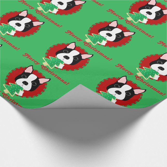 Presente Feliz Natal! Papel de envolvimento de Boston (Ponta)