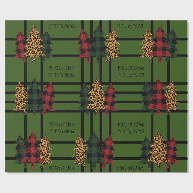 Presente Feliz Natal Ya Sujo Papel De Embalagem De Animais (Aberto)