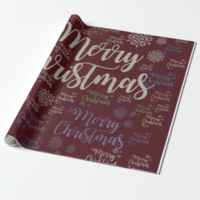 Presente Feliz papel de moldagem de Natal (Desenrolado)