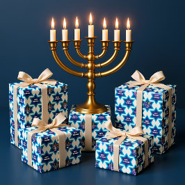 Presente Feliz papel de moldagem do Hanukkah 1a