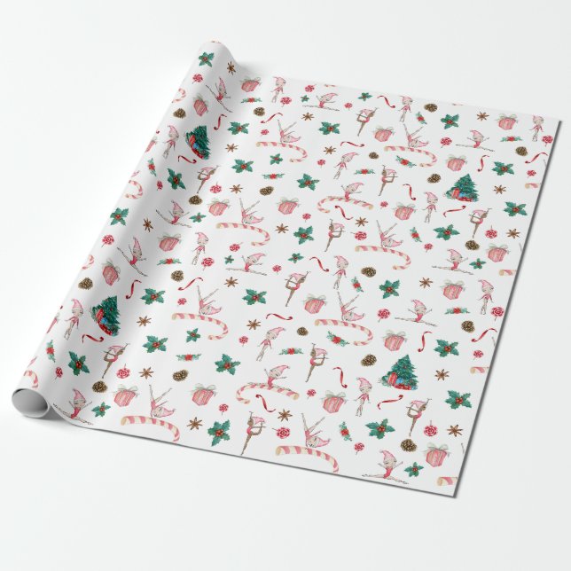 Presente Feriado Rosa de Papel de Moldagem de Natal da giná (Desenrolado)