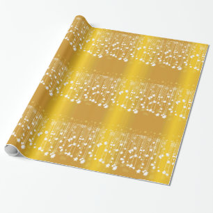 Presente Feriados Glittery no papel de envolvimento Dourado