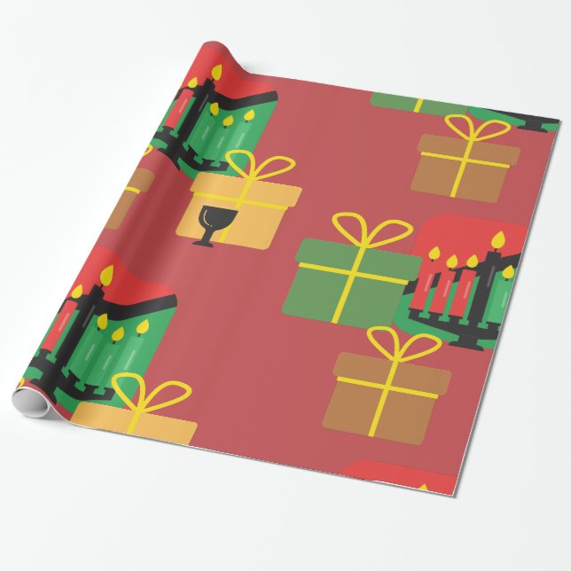 Presente Fesestivo Kwanzaa Oferece Papel de Acondicionament (Desenrolado)