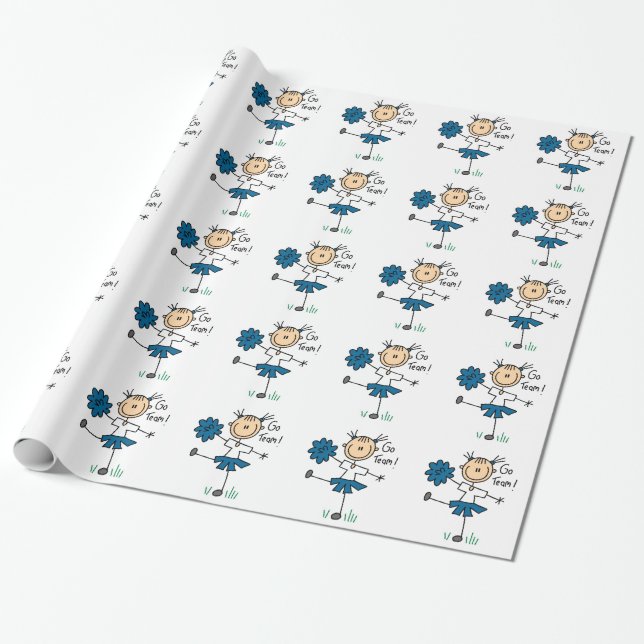 Presente Figura azul papel da vara de envolvimento do (Desenrolado)