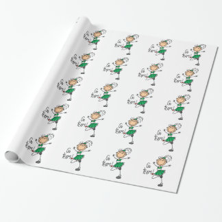 Presente Figura verde papel da vara de envolvimento do