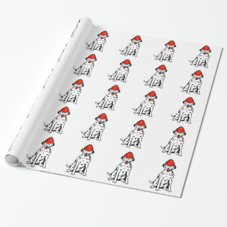 PRESENTE FIREDOG DO DALMATIAN DO PAPEL DE ENVOLVIMENTO
