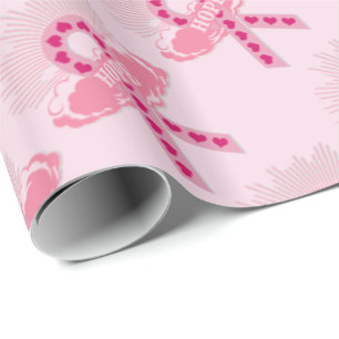 Presente Fita cor-de-rosa do papel de envolvimento