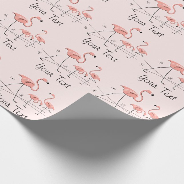 Presente Flamingos Cor-de-Rosa Trio 2 Papel de embrulhament (Ponta)