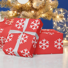 Presente Floco de neve Papel Vermelho de Molho de Natal