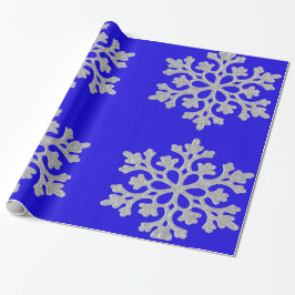 Presente Flocos de neve em papel de enrolamento azul