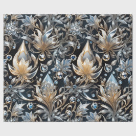 Presente Flores de cristal luxo Papel de enrolamento de fil