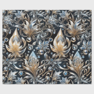 Presente Flores de cristal luxo Papel de enrolamento de fil