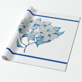 Presente Flores de Dogwood em Papel de Embalagem