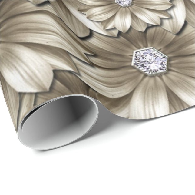 Presente Flores Douradas de Diamante Que Enrolam Papel Gems (Ponta do rolo)