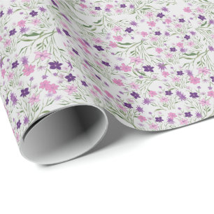 Presente Flores-Prados Cor-de-rosa Papel de Invasão de Casa