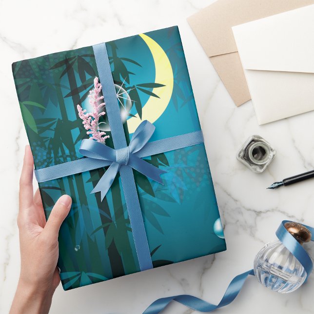 Presente Floresta Tropical Em Papel De Embalagem Noturna (Criador carregado)