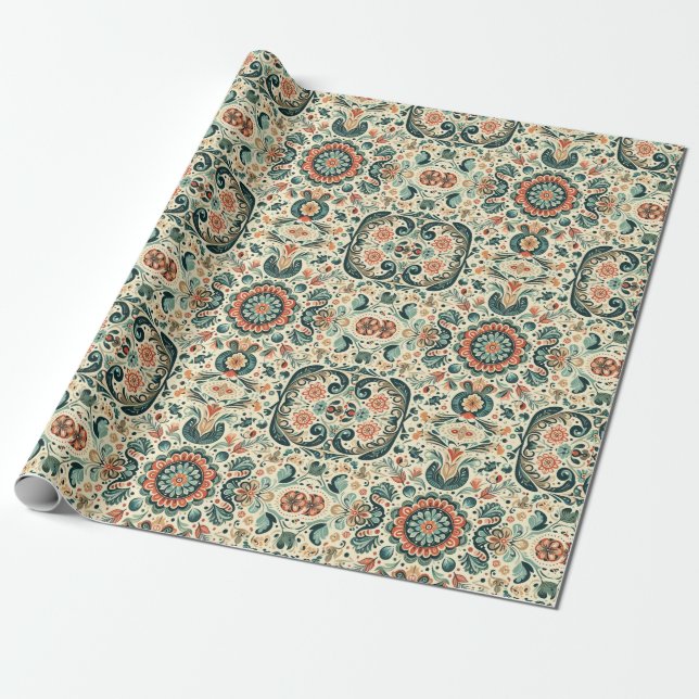 Presente Folclore Charm: Papel de Arranjo de Arte Folclóric (Desenrolado)