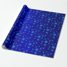 Presente Folha Azul Flocos de Neve Papel de Embalagem de Na