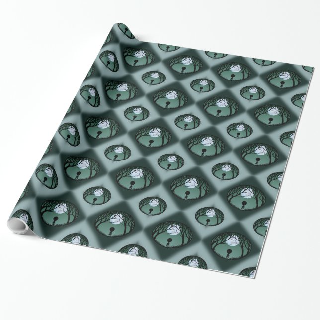 Presente Folha de Natal de alienígena de Papel de Enrolado  (Desenrolado)